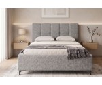 Elegantes Doppelbett 140x200 cm mit Kopfteil und Stauraum, Lattenrost mit Metallrahmen, Polsterbett IMPERIA S14