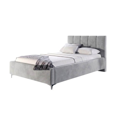 Elegantes Doppelbett 140x200 cm mit Kopfteil und Stauraum, Lattenrost mit Metallrahmen, Polsterbett IMPERIA S14