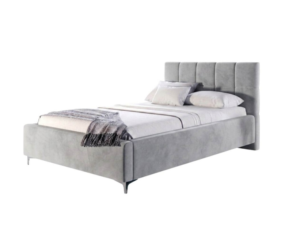 Modernes Schlafzimmerbett 160x200 cm mit Bettkasten und gepolstertem Kopfteil, Doppelbett IMPERIA S14