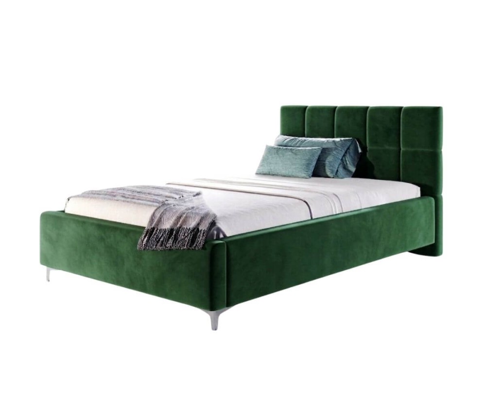Modernes Schlafzimmerbett 160x200 cm mit Bettkasten und gepolstertem Kopfteil, Doppelbett IMPERIA S14