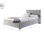 Modernes Schlafzimmerbett 160x200 cm mit Bettkasten und gepolstertem Kopfteil, Doppelbett IMPERIA S14