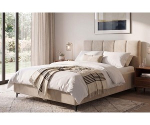 Modernes Schlafzimmerbett 160x200 cm mit Bettkasten und gepolstertem Kopfteil, Doppelbett IMPERIA S14