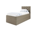 Boxspringbett 90x200 cm mit verstellbarem Lattenrost per Fernbedienung und Bettkasten, Funktionsbett PEKIN SE