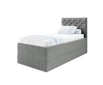 Boxspringbett 90x200 cm mit verstellbarem Lattenrost per Fernbedienung und Bettkasten, Funktionsbett PEKIN SE