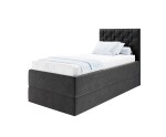 Boxspringbett 90x200 cm mit verstellbarem Lattenrost per Fernbedienung und Bettkasten, Funktionsbett PEKIN SE