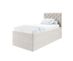 Boxspringbett 90x200 cm mit verstellbarem Lattenrost per Fernbedienung und Bettkasten, Funktionsbett PEKIN SE