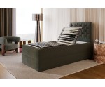 Boxspringbett 90x200 cm mit verstellbarem Lattenrost per Fernbedienung und Bettkasten, Funktionsbett PEKIN SE