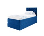 Komfortbett 100x200 cm mit Bettkasten, Lattenrost individuell verstellbar mit 7-Zonen, per Fernbedienung, Boxspringbett PEKIN SE
