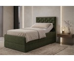 Komfortbett 100x200 cm mit Bettkasten, Lattenrost individuell verstellbar mit 7-Zonen, per Fernbedienung, Boxspringbett PEKIN SE