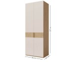 Eleganter Kleiderschrank zweitürig 90 cm breit, Schrank für Schlafzimmer oder Flur, Eiche Spring / Macadamia, ALTIS 90 Eleganter Kleiderschrank zweitürig 90 cm breit, Schrank für Schlafzimmer oder Flur, Eiche Spring / Macadamia, ALTIS 90