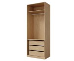 Eleganter Kleiderschrank zweitürig 90 cm breit, Schrank für Schlafzimmer oder Flur, Eiche Spring / Macadamia, ALTIS 90 Eleganter Kleiderschrank zweitürig 90 cm breit, Schrank für Schlafzimmer oder Flur, Eiche Spring / Macadamia, ALTIS 90