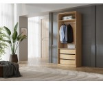 Eleganter Kleiderschrank zweitürig 90 cm breit, Schrank für Schlafzimmer oder Flur, Eiche Spring / Macadamia, ALTIS 90 Eleganter Kleiderschrank zweitürig 90 cm breit, Schrank für Schlafzimmer oder Flur, Eiche Spring / Macadamia, ALTIS 90