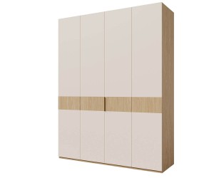 Großer Drehtürenschrank viertürig 180 cm breit, Schrank vielseitig einsetzbar in Eiche Spring / Macadamia, ALTIS 180