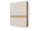 Großer Drehtürenschrank viertürig 180 cm breit, Schrank vielseitig einsetzbar in Eiche Spring / Macadamia, ALTIS 180 Großer Drehtürenschrank viertürig 180 cm breit, Schrank vielseitig einsetzbar in Eiche Spring / Macadamia, ALTIS 180