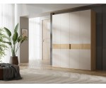 Großer Drehtürenschrank viertürig 180 cm breit, Schrank vielseitig einsetzbar in Eiche Spring / Macadamia, ALTIS 180 Großer Drehtürenschrank viertürig 180 cm breit, Schrank vielseitig einsetzbar in Eiche Spring / Macadamia, ALTIS 180