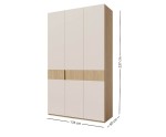 Kleiderschrank dreitürig 135 cm breit, Schrank vielseitig einsetzbar in Eiche Spring / Macadamia, ALTIS 135
