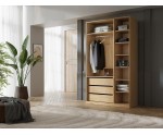 Kleiderschrank dreitürig 135 cm breit, Schrank vielseitig einsetzbar in Eiche Spring / Macadamia, ALTIS 135