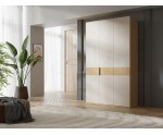 Kleiderschrank dreitürig 135 cm breit, Schrank vielseitig einsetzbar in Eiche Spring / Macadamia, ALTIS 135