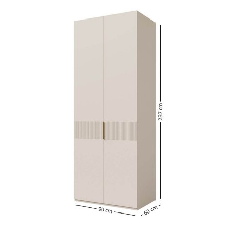 Kompakter Kleiderschrank zweitürig 90 cm breit, Schrank für Schlafzimmer oder Flur, Macadamia, ALTIS 90