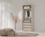 Kompakter Kleiderschrank zweitürig 90 cm breit, Schrank für Schlafzimmer oder Flur, Macadamia, ALTIS 90 Kompakter Kleiderschrank zweitürig 90 cm breit, Schrank für Schlafzimmer oder Flur, Macadamia, ALTIS 90