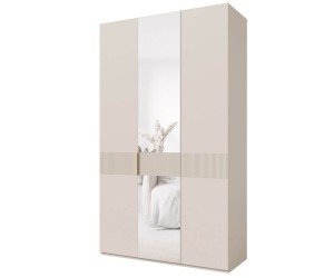 Moderner Kleiderschrank dreitürig 135 cm breit mit Spiegeltür, Schrank für Schlafzimmer, Macadamia, ALTIS 135