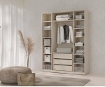 Geräumiger Drehtürenschrank viertürig 180 cm breit mit Spiegel, Kleiderschrank in Macadamia, ALTIS 180