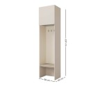 Moderner Garderobenschrank viertürig 180 cm breit mit Spiegel, ideal für Flur oder Schlafzimmer, Macadamia, ALTIS