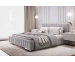 Ehebett 180x200 cm mit Bettkasten, Lattenrost mit Metallrahmen, Bett für Dachschräge, IMPERIA S07