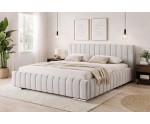 Ehebett 180x200 cm mit Bettkasten, Lattenrost mit Metallrahmen, Bett für Dachschräge, IMPERIA S07