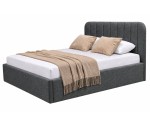 Elegantes Doppelbett 160x200 cm mit abgerundetem Kopfteil, Stauraum und Lattenrost, ZALIA S01
