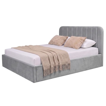 Modernes Ehebett 180x200 cm mit weichem Kopfteil, Bettkasten und Lattenrost, ZALIA S01
