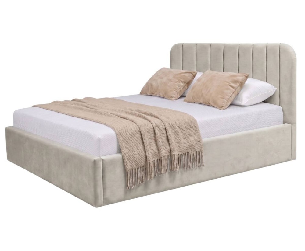 Modernes Ehebett 180x200 cm mit weichem Kopfteil, Bettkasten und Lattenrost, ZALIA S01
