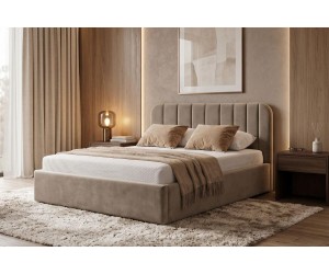 Komfortbett 200x200 cm mit elegantem Kopfteil, Bettkasten und stabilem Lattenrost, Polsterbett ZALIA S01