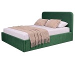 Elegantes Doppelbett 160x200 cm mit abgerundetem glattem Kopfteil, Stauraum und Lattenrost, ZALIA S02 Elegantes Doppelbett 160x200 cm mit abgerundetem glattem Kopfteil, Stauraum und Lattenrost, ZALIA S02