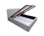 Elegantes Doppelbett 160x200 cm mit abgerundetem glattem Kopfteil, Stauraum und Lattenrost, ZALIA S02