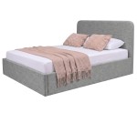 Modernes Ehebett 180x200 cm mit weichem glattem Kopfteil, Bettkasten und Lattenrost, ZALIA S02