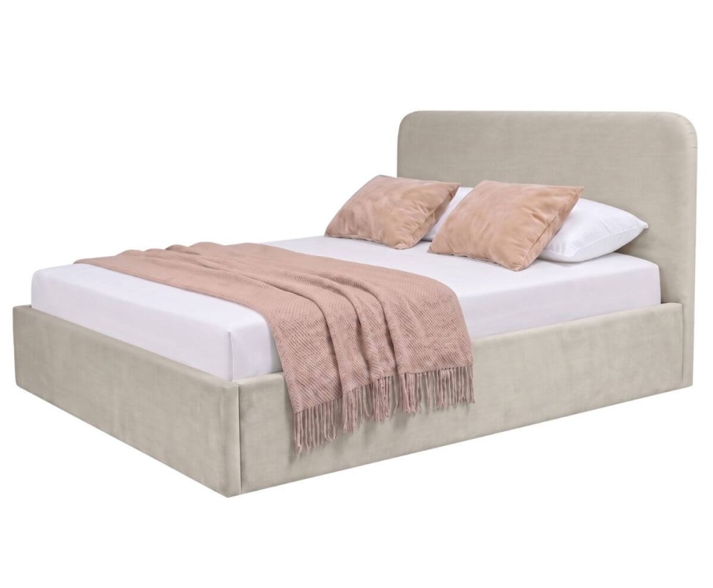 Komfortbett 200x200 cm mit abgerundetem Kopfteil, großer Bettkasten und Lattenrost mit Metallrahmen, ZALIA S02 Komfortbett 200x200 cm mit abgerundetem Kopfteil, großer Bettkasten und Lattenrost mit Metallrahmen, ZALIA S02
