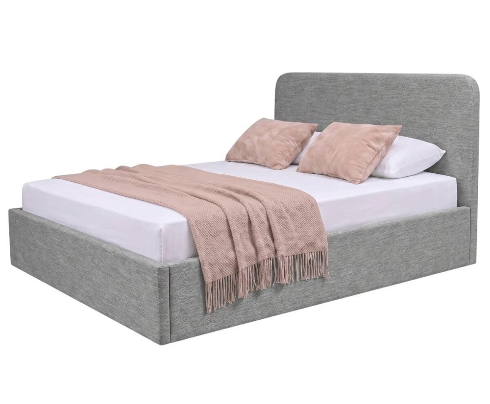 Komfortbett 200x200 cm mit abgerundetem Kopfteil, großer Bettkasten und Lattenrost mit Metallrahmen, ZALIA S02 Komfortbett 200x200 cm mit abgerundetem Kopfteil, großer Bettkasten und Lattenrost mit Metallrahmen, ZALIA S02