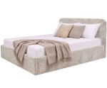 Elegantes Polsterbett 140x200 cm mit abgerundetem Kopfteil und Bettkasten, Strukturstoff PUENTE, ZALIA S02 Elegantes Polsterbett 140x200 cm mit abgerundetem Kopfteil und Bettkasten, Strukturstoff PUENTE, ZALIA S02
