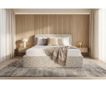 Schlafzimmerbett 160x200 cm mit weichem Kopfteil und Stauraum, Strukturstoff PUENTE, ZALIA S02