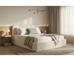 Doppelbett 180x200 cm mit eleganter Polsterung und Bettkasten, Strukturstoff PUENTE, ZALIA S02