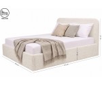 Doppelbett 180x200 cm mit eleganter Polsterung und Bettkasten, Strukturstoff PUENTE, ZALIA S02