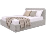 Großes Bett 200x200 cm mit weicher Polsterung, Bettkasten und Lattenrost, Strukturstoff PUENTE, ZALIA S02 Großes Bett 200x200 cm mit weicher Polsterung, Bettkasten und Lattenrost, Strukturstoff PUENTE, ZALIA S02
