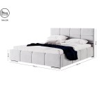 Bequemes Doppelbett 160x200 cm für Schlafzimmer, Ehebett mit Bettkasten, Lattenrost mit Metallrahmen, IMPERIA S03