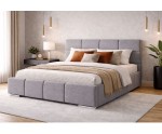Modernes Polsterbett 180x200 cm für Schlafzimmer, Ehebett mit Bettkasten, Lattenrost mit Metallrahmen, IMPERIA S03