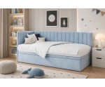 Kompaktes Kinderbett 80x180 cm in Eckform mit Bettkasten ohne Matratze, Polsterbett INTARO A44