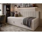 Einzelbett 90x200 cm mit Bettkasten und Bonell-Matratze, Schlafsofa INTARO 35M