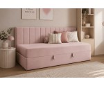 Einzelbett 90x200 cm mit Bettkasten und Bonell-Matratze, Schlafsofa INTARO 35M