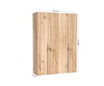 Kleiderschrank 170 cm breit mit Falttüren in Eiche Artisan, Schrank BELIO
