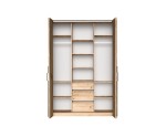 Kleiderschrank 170 cm breit mit Falttüren in Eiche Artisan, Schrank BELIO